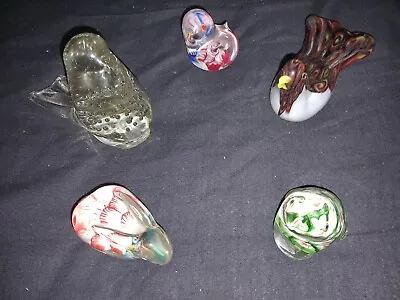 Buy Small Glass Animal Paperweights Joblot Collection Of X5 Small Glass Animals • 14.95£