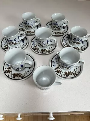 Buy Noritake Primastone WINSOME Set Of 8 Footed Tea/Coffee Cups With 7 Saucers • 24.62£