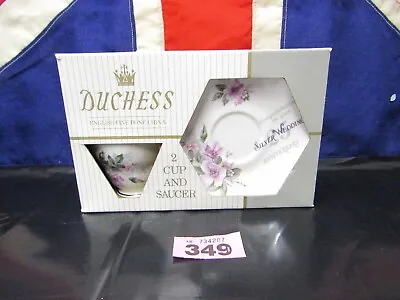 Buy Silver Wedding Anniversary Duchess Bone China Teacups,Saucers Original Box (A) • 12.99£