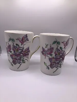 Buy Royal Tuscan Fine Bone China “Bermuda Flowers” Coffee/Tea Tall Mugs Set Of 2 • 11.38£
