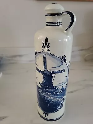 Buy Delft Blue Windmill Hand Painted Bols Bottle With Cork Stopper 11  Immaculate • 15£