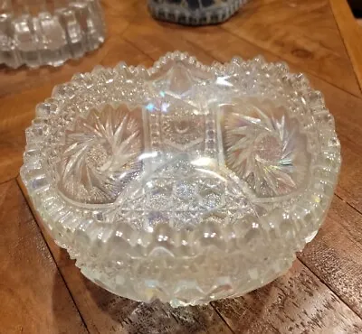 Buy Vintage Pinwheel Rounded Sawtooth Edge Heavy Clear Glassware Bowl  ~Beautiful ~ • 28.77£