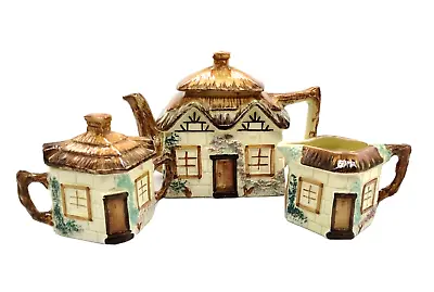 Buy Vintage Keele St. Pottery England English Cottage Tea Set Tea Pot  Creamer Sugar • 48.03£