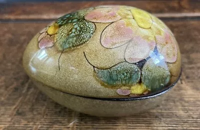 Buy The Guernsey Pottery - Egg Shaped Lidded Trinket Dish - Floral Design. • 12.99£
