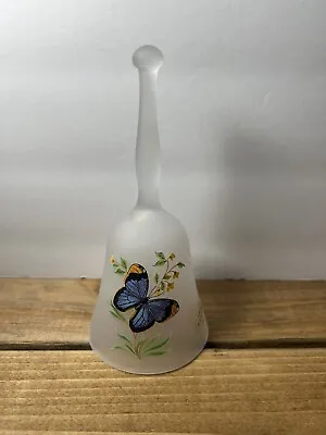 Buy Viking Glass Bell Frosted Glass Blue Butterfly With Sticker • 11.51£