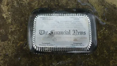 Buy Rare Antique Glass Advertising Paperweight – The Financial News - London Paris  • 25£
