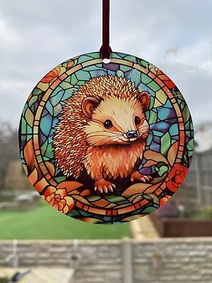 Buy Hedgehog Stained Glass Effect, Window Decor, Small Handmade Gift • 5.99£