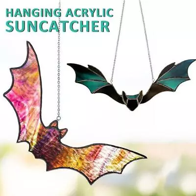 Buy Halloween Bat Stained Glass Suncatcher Window Hanging Acrylic For Wall Art HOT0 • 1.73£