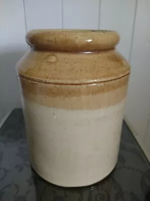Buy Old Vintage Large Stoneware Salt Glaze Pot Pickle Utensil Jar 7.5ins • 9.50£
