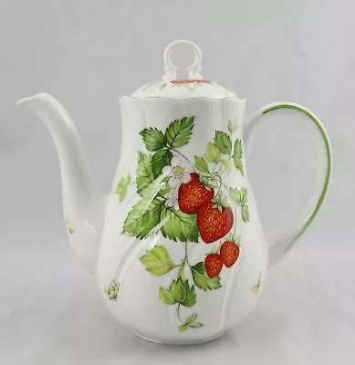 Buy Queens Rosina China Virginia Strawberry Tea Coffee Pot England • 70.99£