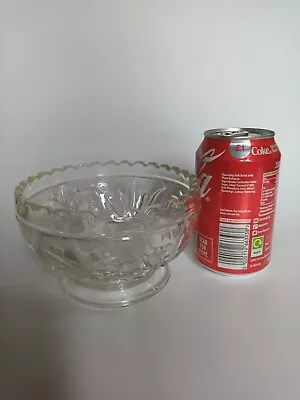 Buy Pressed Glass Clear Serving Bowl Attractive & Vintage • 11.99£