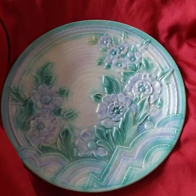 Buy Crown Devon Fielding's Art Deco Floral Wall Plate 379 Good Condition 12 /30 Cm • 20£