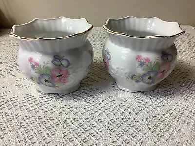Buy 2 Vintage Floral Planters Jardiniere Maryleigh Pottery • 18£