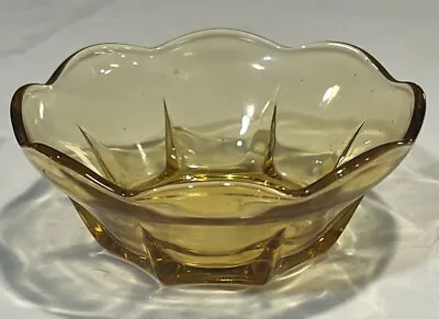 Buy Collectible Vintage Anchor Hocking Amber /Gold/ Yellow Pressed Glass Small Bowl • 7.69£