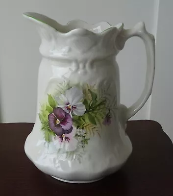 Buy Vintage 1950s James Kent Old Foley Victorian Style Jug With Pansies 19cm Tall • 11.99£