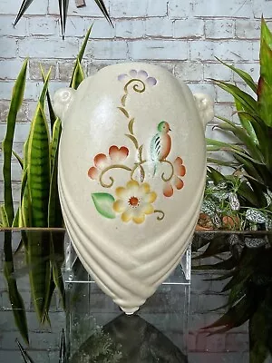 Buy Crown Devon Pottery Wall Pocket Vase ART DECO Ceramic Sconce HandPainted Vintage • 22.99£