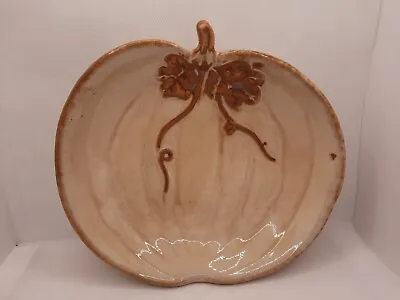 Buy Glazed Brown/Tan Pumpkin Pottery Bowl Plate Dish 8.5  Autumn Fall Decor Heavy • 14.40£