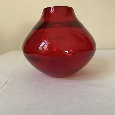 Buy Whitefriars UFO Glass Vase 9603 Geoffrey Baxter 1960s Ruby Red Mid Centurymodern • 25£