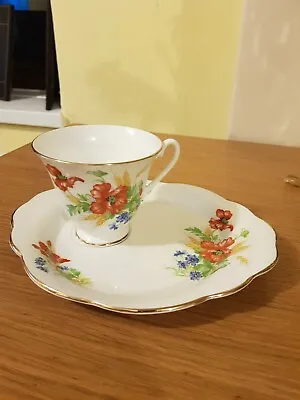 Buy Vintage Windsor Fine Floral Bone China Tea Set For One • 8.99£
