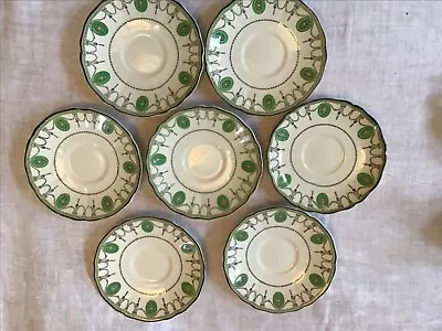Buy Six Royal Doulton “Countess”Pattern  Green Saucers Diameter 6” • 9.99£
