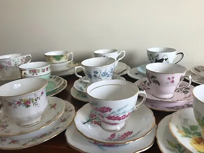 Buy Lovely Assorted Vintage Bone China Trios -  Tea Cup, Saucer, Tea Plate • 3.50£