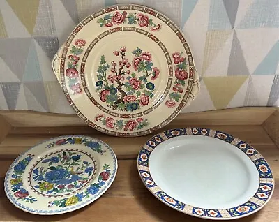 Buy Antique Cabinet Plates X3, Masons, Grindley, New Hall, All Included • 24£