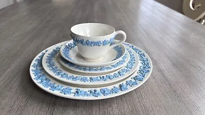 Buy Wedgwood Queensware Cream On Lavender 5piece Place Setting Shell Edge Plate Cup • 67.12£