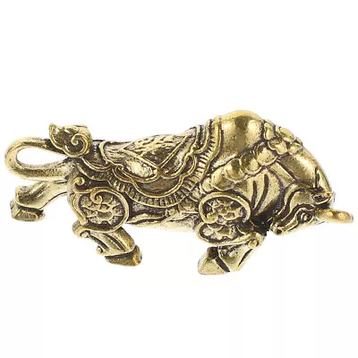 Buy Vintage Brass Bull Figurine Chinese Zodiac Ox New Year Ornament Collectible • 9.99£