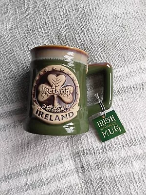 Buy Irish Shamrock Mug Pottery Ireland Large Tankard • 23.99£