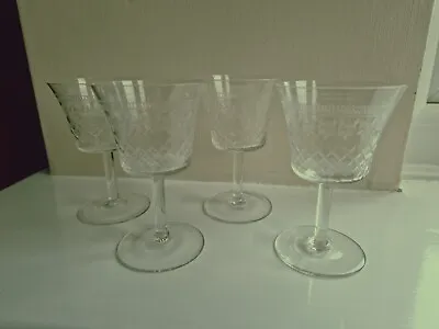 Buy 4 X Vintage Antique Sherry Liquor Port Stemmed Glass. Fine Cut Glass  • 20£