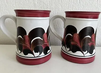 Buy Denby Tankard Mugs Pair Red Excellent Condition  • 17.99£