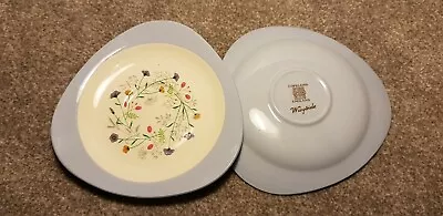Buy 2 X COPELAND SPODE - WAYSIDE- TRIANGULAR SAUCERS - WHITE With BLUE EDGE & FLORAL • 5£