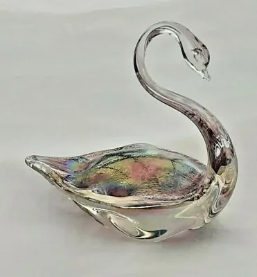 Buy Heron Glass Giant Amethyst Swan 14 Cm Tall - Hand Crafted In UK - Gift Box • 25£