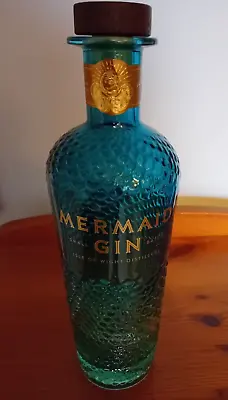 Buy EMPTY Mermaid Gin Bottle 70cl. Blue Merano Glass With Stopper. Isle Of Wight • 4£