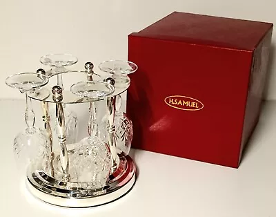 Buy H Samuel Glass Wine Carousel & 4 Bohemia Crystal Glasses In Original Box • 36£