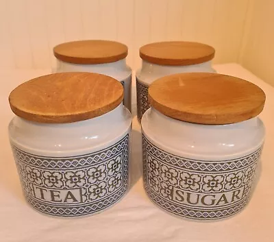 Buy X4 Pale Blue Hornsea TAPESTRY Storage Jars Tea And Sugar And 2 Plain • 15£
