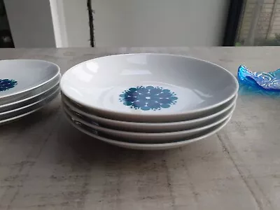 Buy Vintage Thomas Germany Blue Pinwheel Pasta Bowls X 4 • 25£
