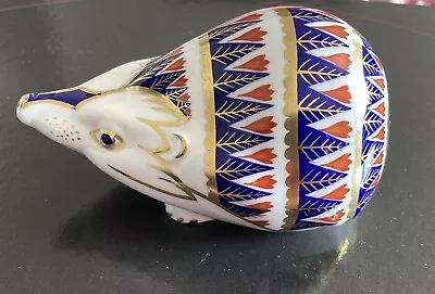Buy Rare Royal Crown Derby Paperweight ‘Hedgehog' IMARI DESIGN With Silver Stopper • 24.50£