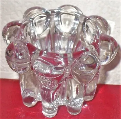 Buy Vintage Reims France Clear Glass Candle Holders • 2.99£