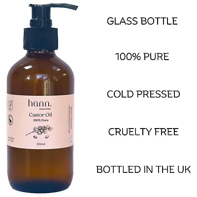 Buy 100% Pure Cold Pressed Castor Oil Hexane Free Glass Bottle Hair Growth Body Oil • 6.99£