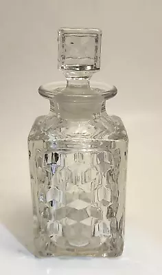 Buy Vintage Fostoria American Pattern 7” Tall  Square Decanter W/ Stopper READ • 28.59£