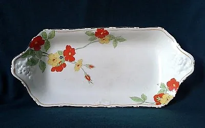 Buy Crown Ducal Scarlet Glory Serving Platter Art Deco Ironstone China Sandwich Tray • 37.95£