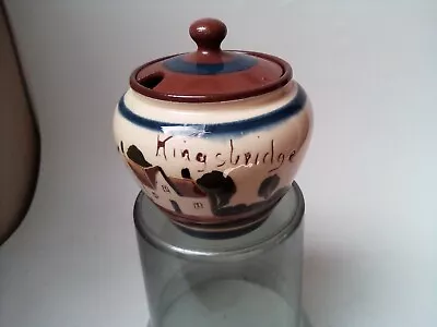 Buy Kingsbridge Watcombe Pottery  Lidded Jam Pot/Jar Cottage  Vintage 9.5 Cm • 12£