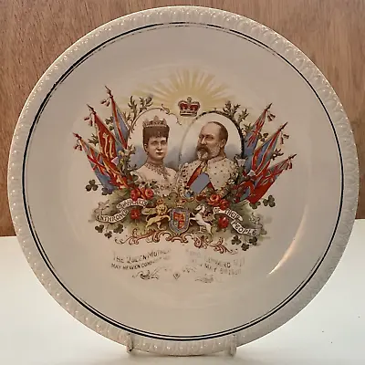 Buy STAFFORDSHIRE Pottery Cabinet PLATE Commemorating The DEATH Of EDWARD VII 1910 • 6.50£