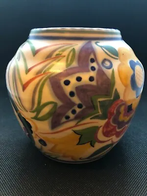 Buy Rare Colourful 1930's Poole Pottery Art Deco Vase-KK Pattern-Shape 877 • 65£