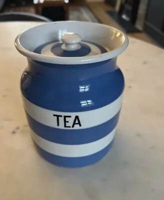 Buy Vintage T G Green Cornishware Tea Lidded Jar, Black Backstamp 6.35” Or 16cm • 35£
