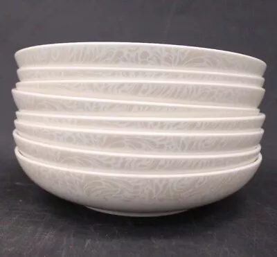 Buy 8x Modern DENBY For MONSOON HOME Beige Pattern White Tableware Bowls 9.5  - R38 • 16.01£