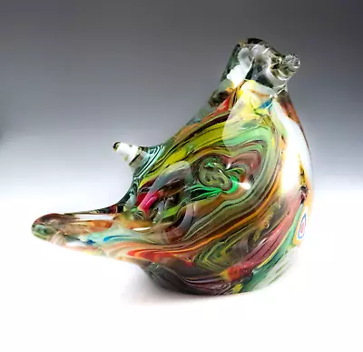 Buy Cased Blown Glass Multicoloured Turtle Dove, Bird Sculpture Ornament Paperweight • 38.60£