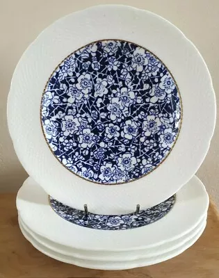 Buy 4x Coalport Mark Hawthorn Blue & White Bread And Butter Plates 19 Cms. • 39.99£