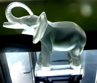 Buy Superb Rare Lalique Elephant  Sculpture Figurine  Older Block Capitals Signature • 375£